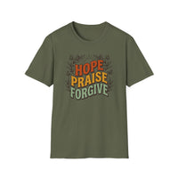 Load image into Gallery viewer, Hope Praise Forgive T-Shirt